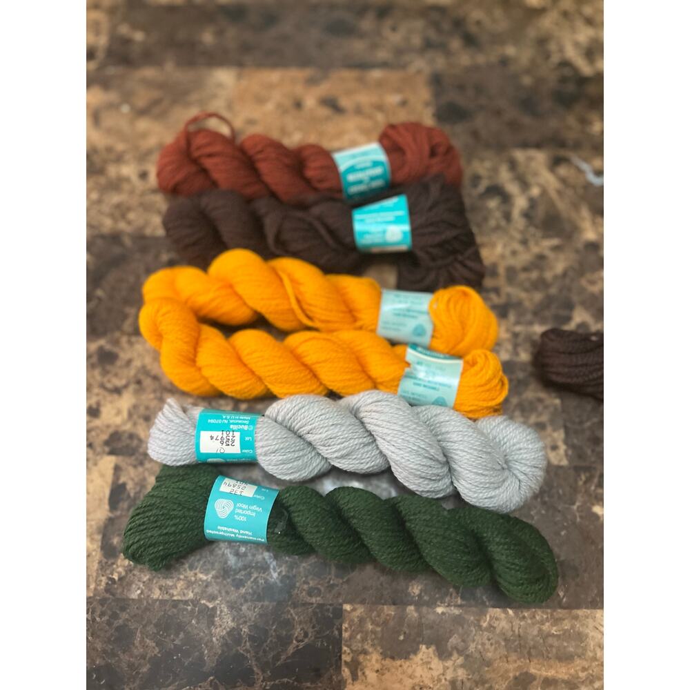 Bucilla brand yarn.